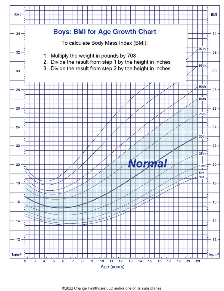 Boys: BMI for Age Growth Chart: Illustration