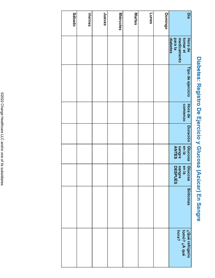 Diabetes: Exercise and Blood Glucose (sugar) Record: Illustration