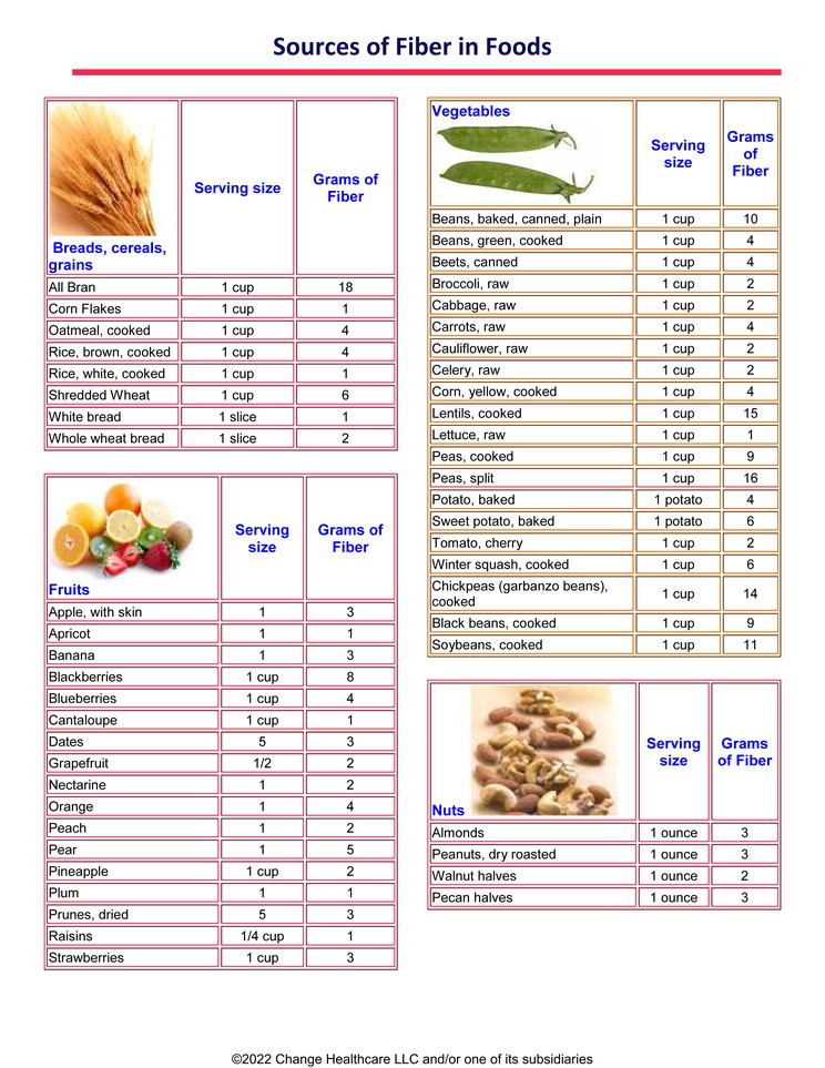 Sources of Fiber in Foods: Illustration