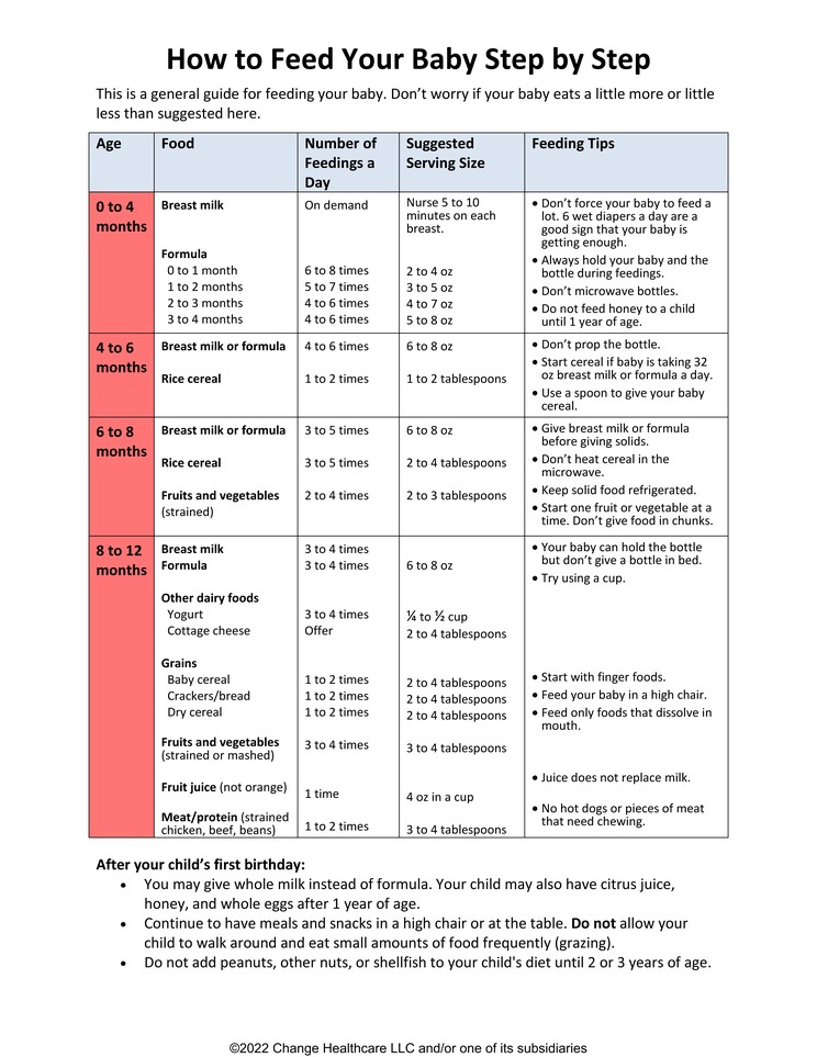 How to Feed Your Baby Step by Step: Illustration