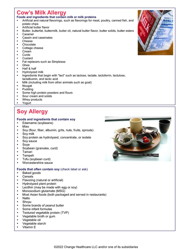 Milk and Soy Allergy: Illustration