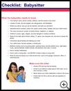 Thumbnail image of: Child Care: Babysitter Guidelines: Checklist