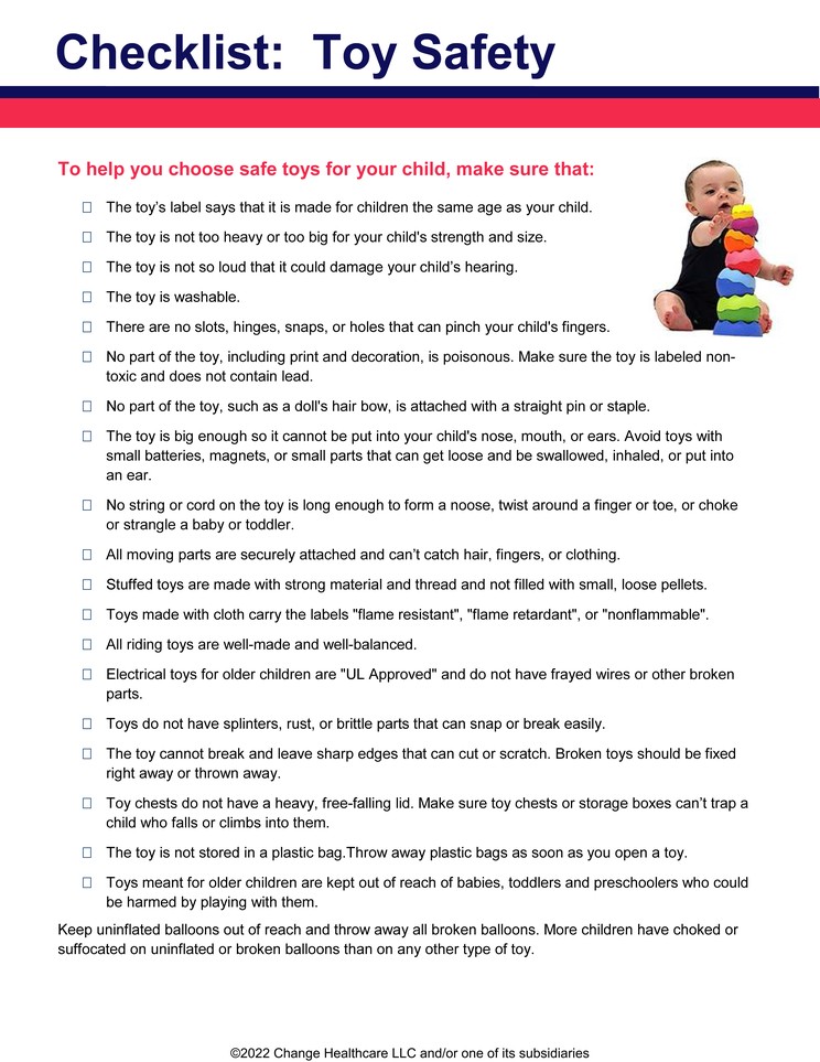 Toy Safety: Checklist