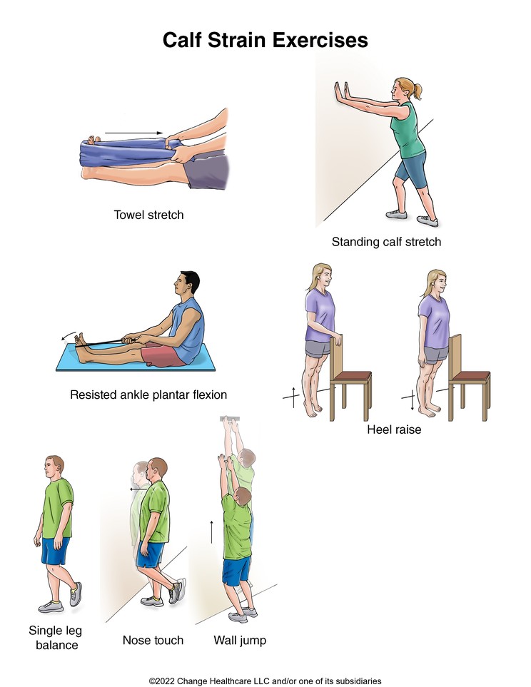 Calf Strain Exercises: Illustration